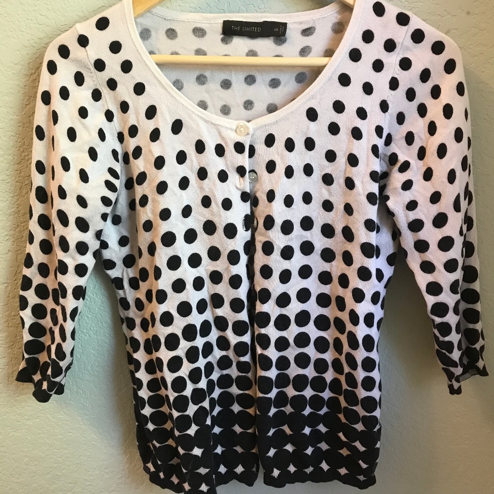 The Limited Polka Dot 3/4 Sleeve Cardigan